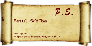 Petul Sába névjegykártya